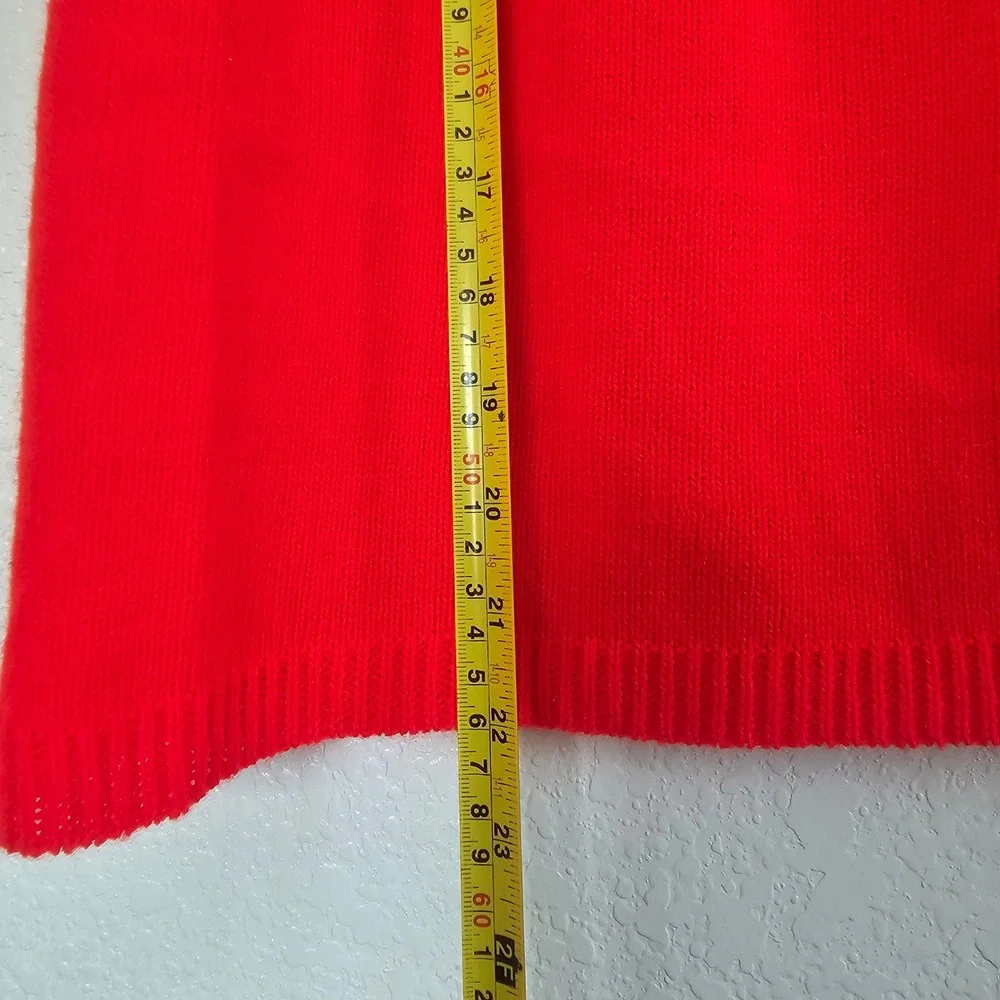 Alicia Vintage Red Knit 2 Piece Set V-Neck‎ Sweater Vest and Midi Skirt Small